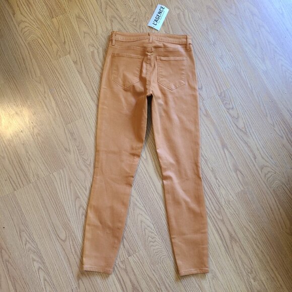 NEW NWT! L'AGENCE MARGOT COATED CROPPED SKINNY JEANS MID RISE STRETCH DENIM 25 - Picture 5 of 8
